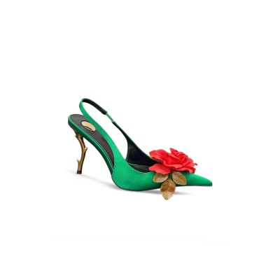 YSL FOTVA FLOWER HIGH HEEL SANDALS 306541